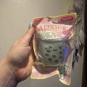 Keycraft Kawaii Boba Squishy Fidget Toy Green Bubble Tea Sealed